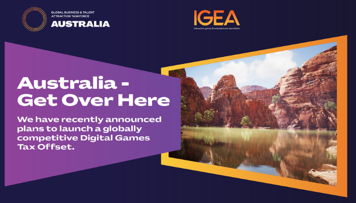 image with copy Australia get over here